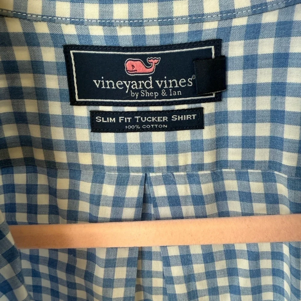 Vineyard Vines Blue Casual Button Down Shirt Gingham